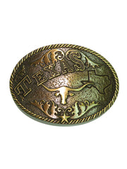 Western Edge TBB4622 Texas Longhorn Belt Buckle Solid Brass front view. If you need any assistance with this item or the purchase of this item please call us at five six one seven four eight eight eight zero one Monday through Saturday 10:00a.m EST to 8:00 p.m EST