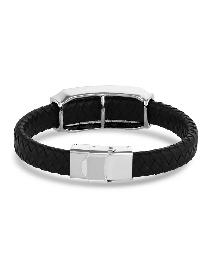 Montana Silversmiths BC5495 Southwest Storm Cloud Leather Bracelet Dark Brown front view. If you need any assistance with this item or the purchase of this item please call us at five six one seven four eight eight eight zero one Monday through Saturday 10:00a.m EST to 8:00 p.m EST