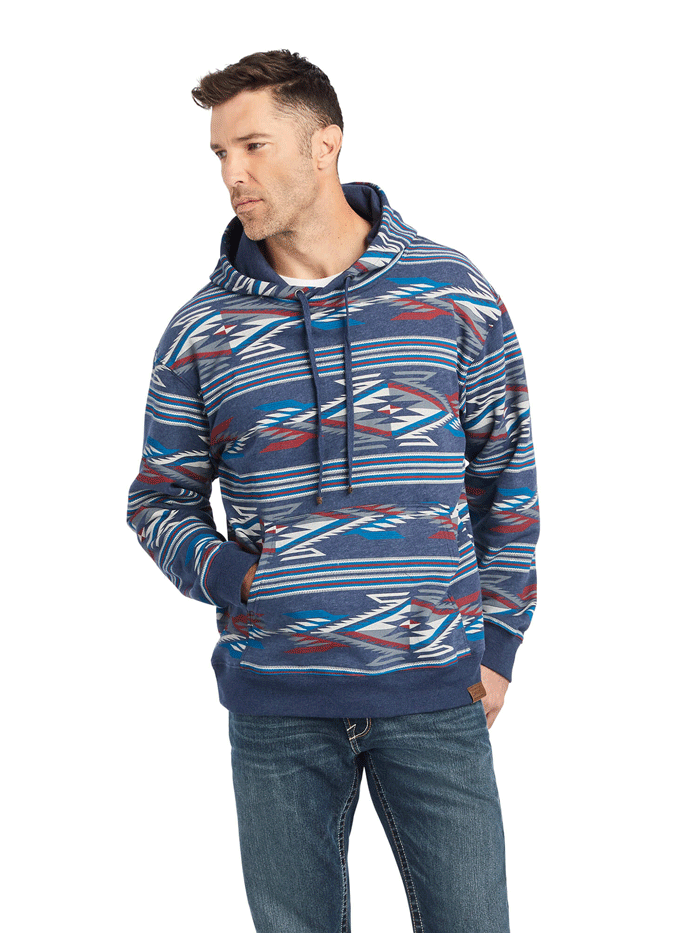 Ariat 10042192 Mens All Over Print Chimayo Hoodie Chimayo Multi Print front view. If you need any assistance with this item or the purchase of this item please call us at five six one seven four eight eight eight zero one Monday through Saturday 10:00a.m EST to 8:00 p.m EST