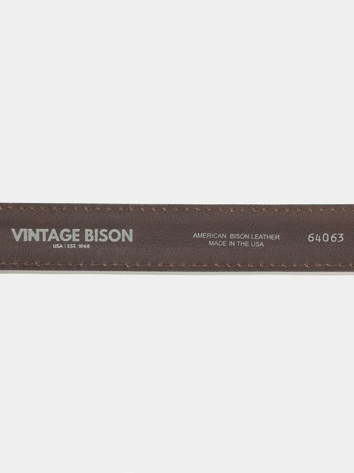 Vintage Bison VB-64063 Mens Big Timber Leather Belt Honey front view. If you need any assistance with this item or the purchase of this item please call us at five six one seven four eight eight eight zero one Monday through Saturday 10:00a.m EST to 8:00 p.m EST