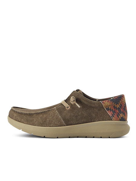 Ariat 10040445 Mens Hilo Stretch Lace Shoe Dark Tan side view. If you need any assistance with this item or the purchase of this item please call us at five six one seven four eight eight eight zero one Monday through Saturday 10:00a.m EST to 8:00 p.m EST