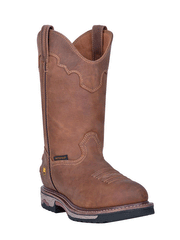 Dan Post DP69502 Mens Journeyman Waterproof Western Work Boot Saddle front and side view. If you need any assistance with this item or the purchase of this item please call us at five six one seven four eight eight eight zero one Monday through Saturday 10:00a.m EST to 8:00 p.m EST