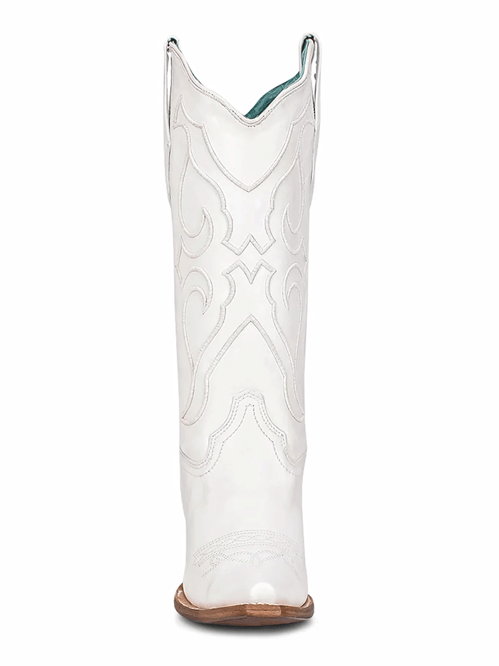 Corral Z5046 Ladies Embroidery Western Boot White front-side view. If you need any assistance with this item or the purchase of this item please call us at five six one seven four eight eight eight zero one Monday through Saturday 10:00a.m EST to 8:00 p.m EST