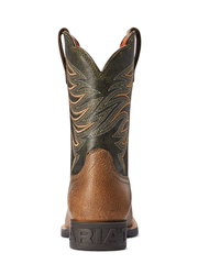 Ariat 10042414 Kids Firecatcher Western Boot Distressed Brown back view. If you need any assistance with this item or the purchase of this item please call us at five six one seven four eight eight eight zero one Monday through Saturday 10:00a.m EST to 8:00 p.m EST