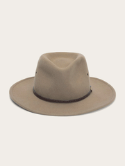 Stetson SWMOAB-8132MU THE MOAB Crushable Wool Felt Hat Mushroom front view. If you need any assistance with this item or the purchase of this item please call us at five six one seven four eight eight eight zero one Monday through Saturday 10:00a.m EST to 8:00 p.m EST