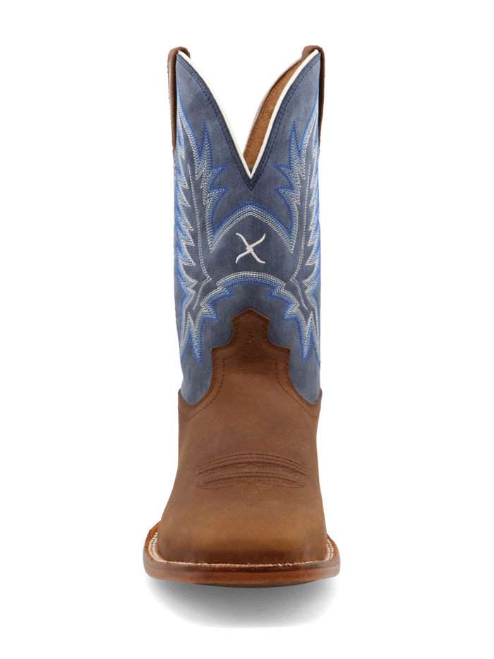 Twisted X MXTL006 Mens Tech X Western Boot Cocoa And Denim Blue front and side view. If you need any assistance with this item or the purchase of this item please call us at five six one seven four eight eight eight zero one Monday through Saturday 10:00a.m EST to 8:00 p.m EST