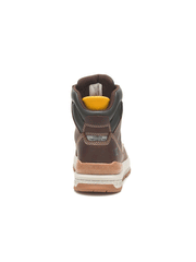 Caterpillar P91402 Mens Impact Waterproof Carbon Composite Toe Work Boot Friar Brown back view. If you need any assistance with this item or the purchase of this item please call us at five six one seven four eight eight eight zero one Monday through Saturday 10:00a.m EST to 8:00 p.m EST