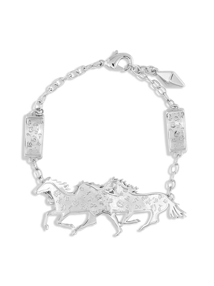 Montana Silversmiths BC5319 Womens All the Pretty Horses Bracelet Silver front view. If you need any assistance with this item or the purchase of this item please call us at five six one seven four eight eight eight zero one Monday through Saturday 10:00a.m EST to 8:00 p.m EST