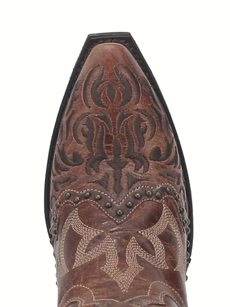 Laredo 52410 Womens Braylynn Leather Boot Brown toe view from above