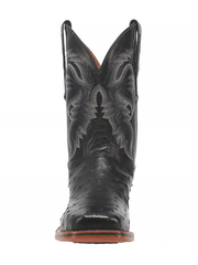 Dan Post DP4873 Mens Alamosa Full Quill Ostrich Square Toe Boot Black front view. If you need any assistance with this item or the purchase of this item please call us at five six one seven four eight eight eight zero one Monday through Saturday 10:00a.m EST to 8:00 p.m EST