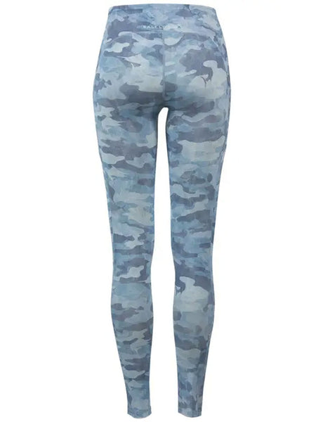 Salt Life SLJ4040 Womens Into the Abyss Performance Legging Blue back view. If you need any assistance with this item or the purchase of this item please call us at five six one seven four eight eight eight zero one Monday through Saturday 10:00a.m EST to 8:00 p.m EST