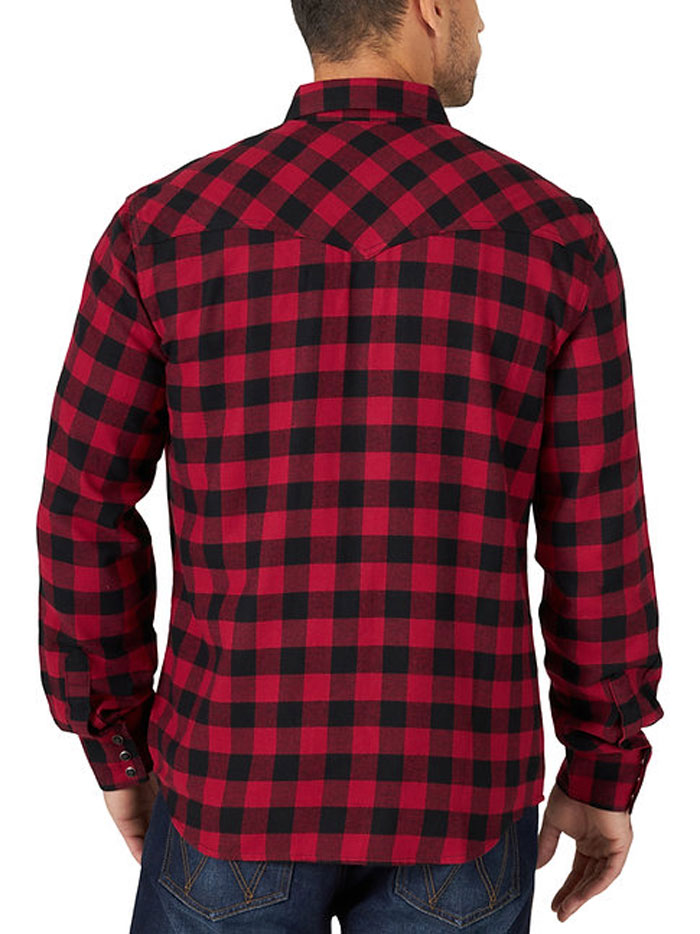 Wrangler 112318785 Mens Retro Flanel Long Sleeve Snap Shirt front view. If you need any assistance with this item or the purchase of this item please call us at five six one seven four eight eight eight zero one Monday through Saturday 10:00a.m EST to 8:00 p.m EST