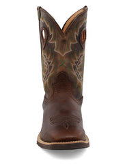 Twisted X MRS0069 Mens Ruff Stock Work Boot Smoky Chocolate & Tobacco front view. If you need any assistance with this item or the purchase of this item please call us at five six one seven four eight eight eight zero one Monday through Saturday 10:00a.m EST to 8:00 p.m EST