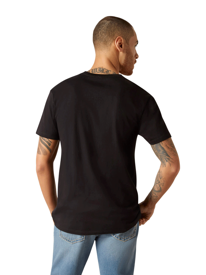Ariat 10036630 Mens Viva Mexico Short Sleeve Tee Black front view. If you need any assistance with this item or the purchase of this item please call us at five six one seven four eight eight eight zero one Monday through Saturday 10:00a.m EST to 8:00 p.m EST