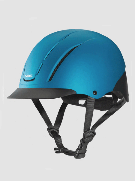Troxel 04-533 Spirit™ Low Profile Equestrian Helmet Teal Duratec front and side view. If you need any assistance with this item or the purchase of this item please call us at five six one seven four eight eight eight zero one Monday through Saturday 10:00a.m EST to 8:00 p.m EST