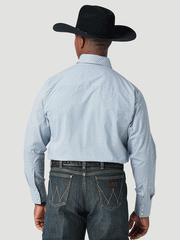 Wrangler 112317163 Mens George Strait Troubadour Long Sleeve Shirt Tranquil Diamonds back view. If you need any assistance with this item or the purchase of this item please call us at five six one seven four eight eight eight zero one Monday through Saturday 10:00a.m EST to 8:00 p.m EST