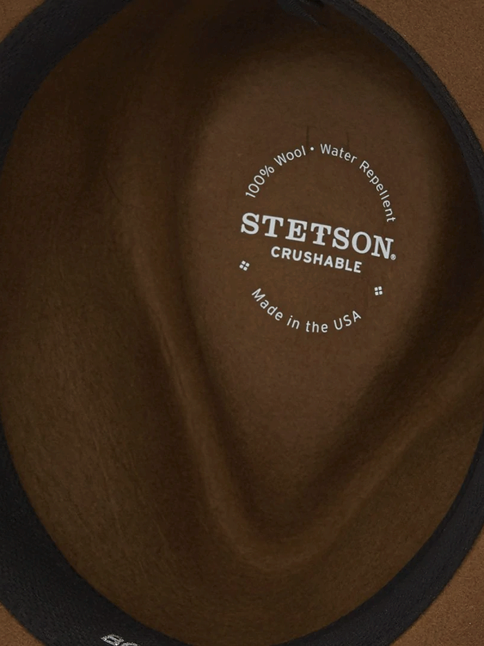 Stetson TWBOZE-8130C7 Bozeman Outdoor Crushable Felt Hat Light Brown front-side view. If you need any assistance with this item or the purchase of this item please call us at five six one seven four eight eight eight zero one Monday through Saturday 10:00a.m EST to 8:00 p.m EST