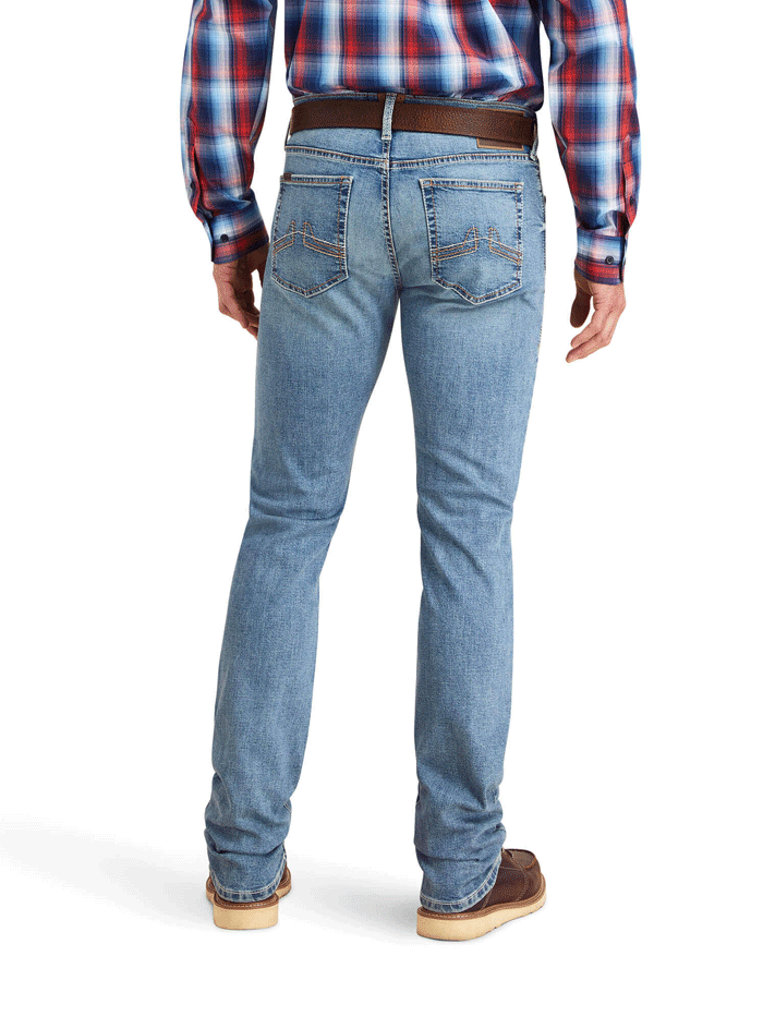 Ariat 10043184 Mens M8 Modern Ramon Slim Leg Jean Gaviota front view. If you need any assistance with this item or the purchase of this item please call us at five six one seven four eight eight eight zero one Monday through Saturday 10:00a.m EST to 8:00 p.m EST