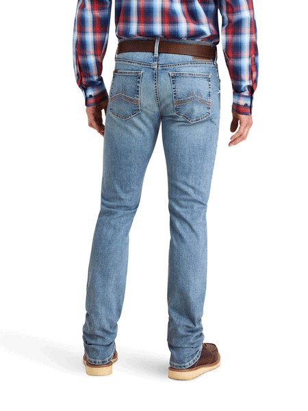 Ariat 10043184 Mens M8 Modern Ramon Slim Leg Jean Gaviota back view. If you need any assistance with this item or the purchase of this item please call us at five six one seven four eight eight eight zero one Monday through Saturday 10:00a.m EST to 8:00 p.m EST