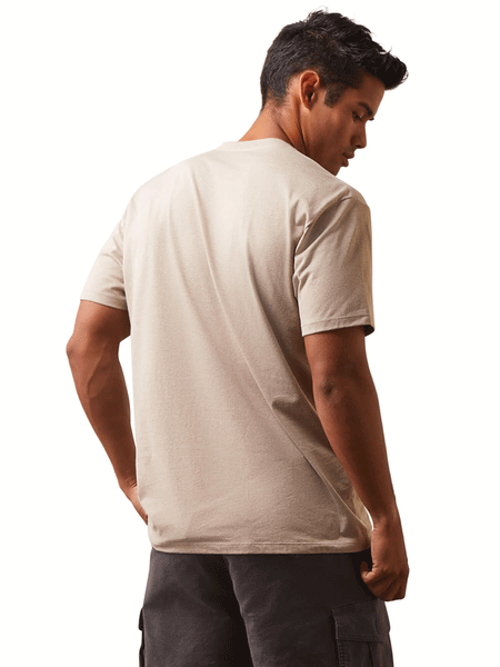 Ariat 10044769 Mens Geo Fill T-Shirt Oatmeal Heather back view. If you need any assistance with this item or the purchase of this item please call us at five six one seven four eight eight eight zero one Monday through Saturday 10:00a.m EST to 8:00 p.m EST