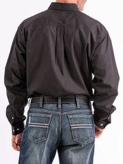 Cinch MT10320083 Mens Long Sleeve Button Down Western Shirt Solid Black back view. If you need any assistance with this item or the purchase of this item please call us at five six one seven four eight eight eight zero one Monday through Saturday 10:00a.m EST to 8:00 p.m EST