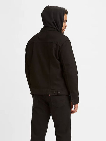 Levi's 723340223 Mens Trucker Jacket Last Night Blacks back view. If you need any assistance with this item or the purchase of this item please call us at five six one seven four eight eight eight zero one Monday through Saturday 10:00a.m EST to 8:00 p.m EST