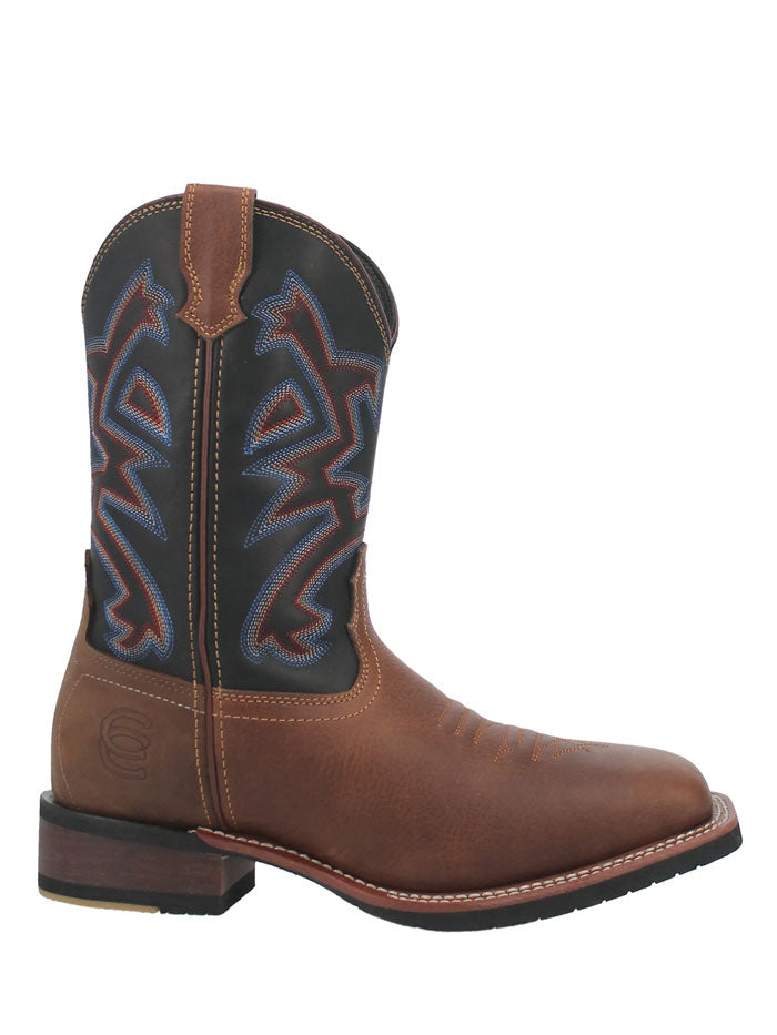 Dan Post DP6010 Mens Mammoth Leather Boot Brown And Blue side and front view. If you need any assistance with this item or the purchase of this item please call us at five six one seven four eight eight eight zero one Monday through Saturday 10:00a.m EST to 8:00 p.m EST