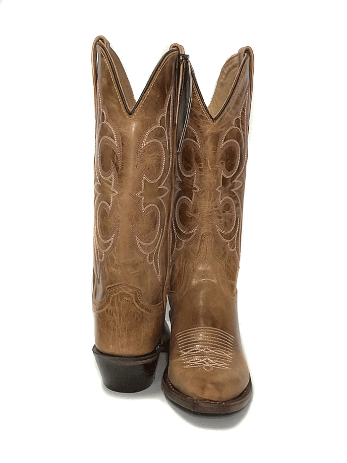 Women's Hand Corded Cowgirl Boots | Brown Snip Toe Cowgirl Boots | Red Bottom Boots | Vaccari | Size 9