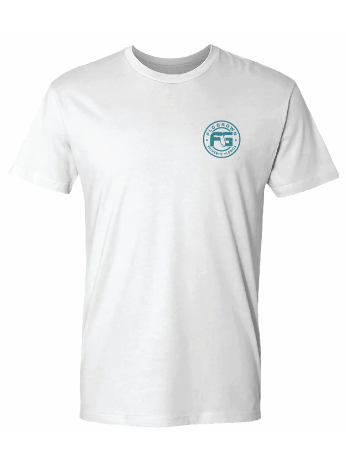 FloGrown FGM-1567 Surf Swamp Tee White back view. If you need any assistance with this item or the purchase of this item please call us at five six one seven four eight eight eight zero one Monday through Saturday 10:00a.m EST to 8:00 p.m EST