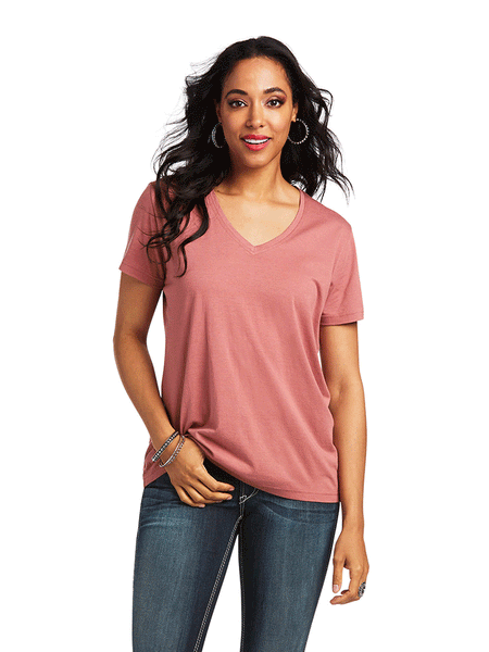 Ariat 10039419 Womens Element T-Shirt Antique Rubia front view. If you need any assistance with this item or the purchase of this item please call us at five six one seven four eight eight eight zero one Monday through Saturday 10:00a.m EST to 8:00 p.m EST