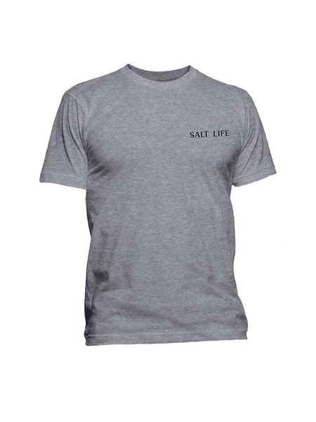 Salt Life SLM10960 Mens All Waters Short Sleeve Tee Athletic Heather front view. If you need any assistance with this item or the purchase of this item please call us at five six one seven four eight eight eight zero one Monday through Saturday 10:00a.m EST to 8:00 p.m EST