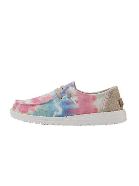 Hey Dude 121419863 Womens Wendy Boho Shoe Mandala Tie Dye side view. If you need any assistance with this item or the purchase of this item please call us at five six one seven four eight eight eight zero one Monday through Saturday 10:00a.m EST to 8:00 p.m EST