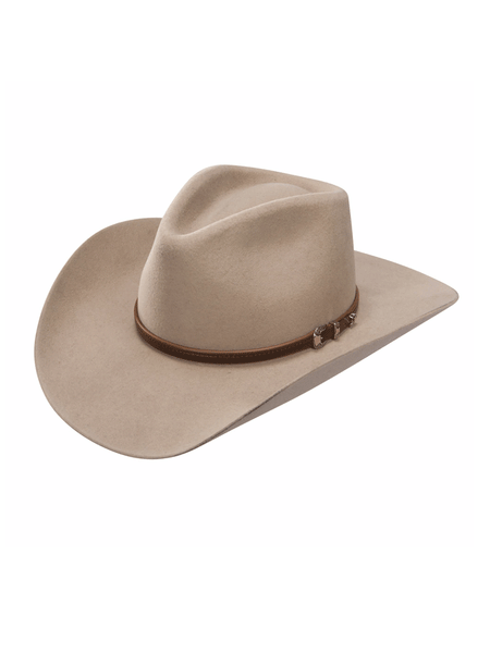 Stetson SBSNCA-413498 SENECA 4X Cowboy Hat Silversand front and side view. If you need any assistance with this item or the purchase of this item please call us at five six one seven four eight eight eight zero one Monday through Saturday 10:00a.m EST to 8:00 p.m EST