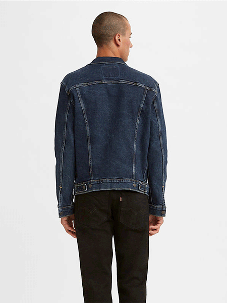 Levi's 723340322 Mens Trucker Jacket Colusa 2.0 Dark Wash back view. If you need any assistance with this item or the purchase of this item please call us at five six one seven four eight eight eight zero one Monday through Saturday 10:00a.m EST to 8:00 p.m EST