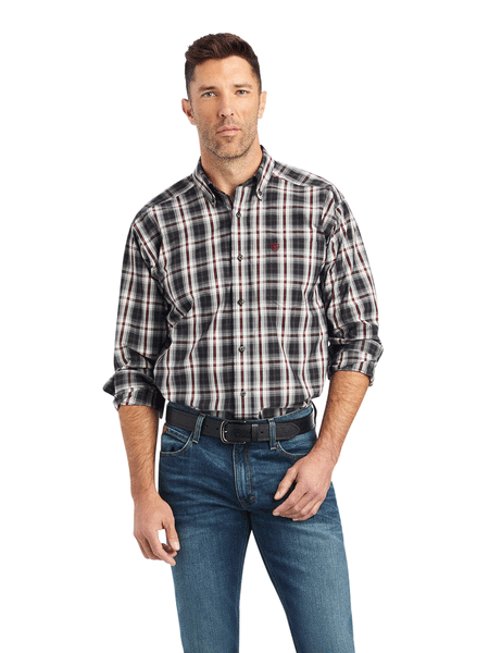 Ariat 10042275 Mens Pro Series Wilton Classic Fit Shirt Black front view. If you need any assistance with this item or the purchase of this item please call us at five six one seven four eight eight eight zero one Monday through Saturday 10:00a.m EST to 8:00 p.m EST