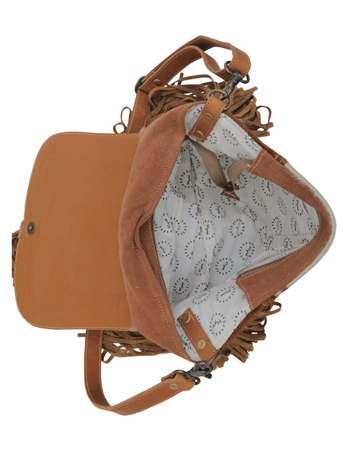 Myra Bag S-6220 Womens Blaze Handtooled Bag Brown front view. If you need any assistance with this item or the purchase of this item please call us at five six one seven four eight eight eight zero one Monday through Saturday 10:00a.m EST to 8:00 p.m EST
