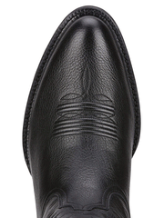 Ariat 10002218 Mens Heritage R Toe Western Boot Black Deertan toe view from above. If you need any assistance with this item or the purchase of this item please call us at five six one seven four eight eight eight zero one Monday through Saturday 10:00a.m EST to 8:00 p.m EST